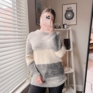Target XS Grey White Color Block Sweater